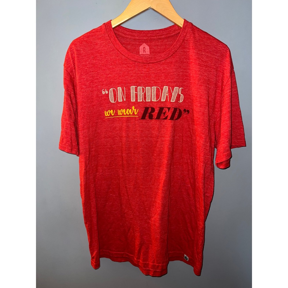 Red Shirt Friday On Fridays We Wear Red Graphic Tee Heather Red Large